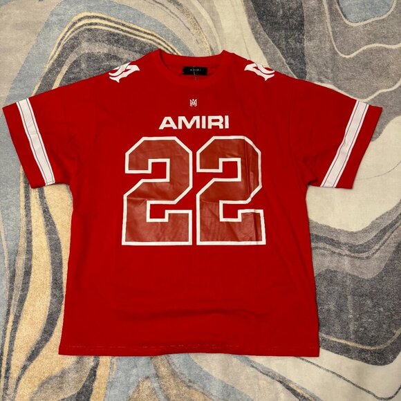 Amiri 22 Jersey Red Tee Mens Size Small Medium or Large - Picture 1 of 4